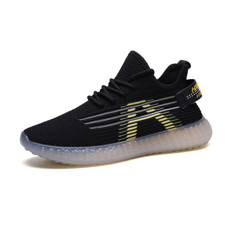 Zomerse stijl mesh ademend vliegende geweven herenschoenen kokosnoot gipskruid engel gelei onderkant eenvoudig: Geel / 10