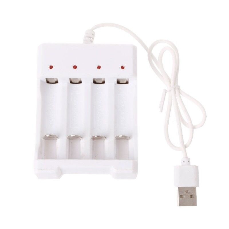 Usb Battery Charger Intelligent 4 Slots Aa Aaa Lithium Rechargeable Fast Smart: Default Title