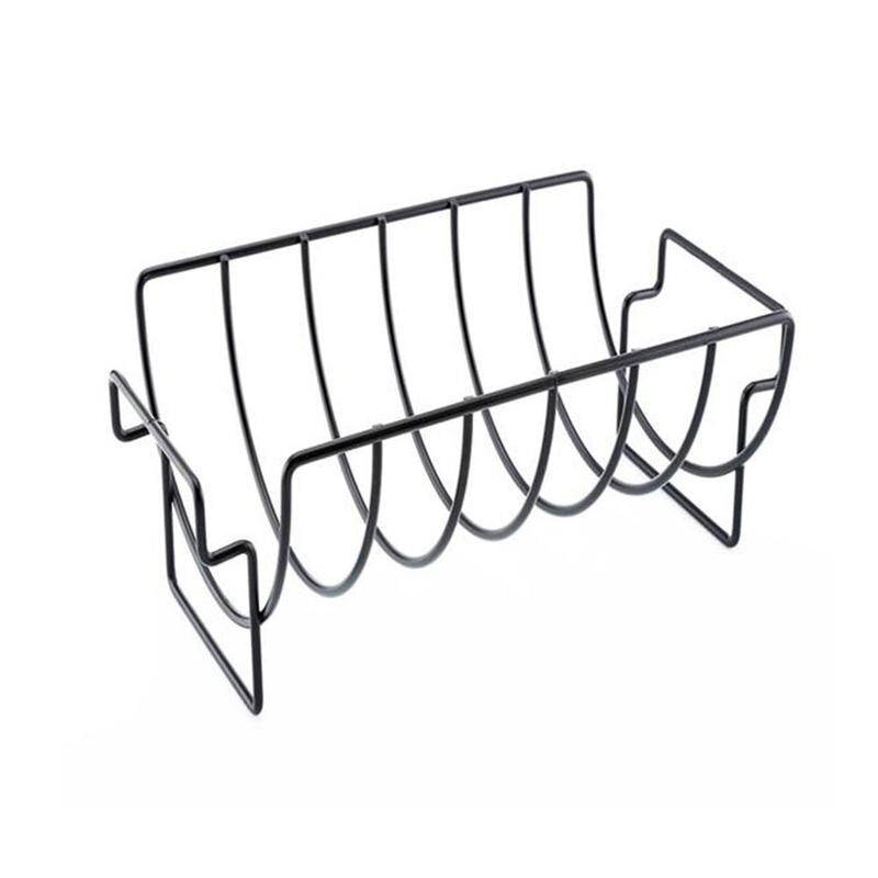 Non-Stick Rib Shelf BBQ Stand Barbecue Roast Rack Steel Grilling BBQ Chicken Beef Ribs Rack Grilling Baske: Default Title