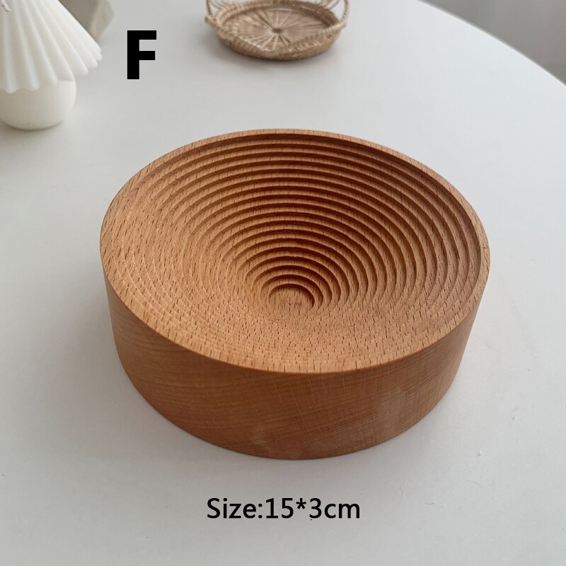 1Pc Nordic Groef Hout Dessert Snijden Brood Lade Keuken Anti-Slip Snijplank Organizer: F