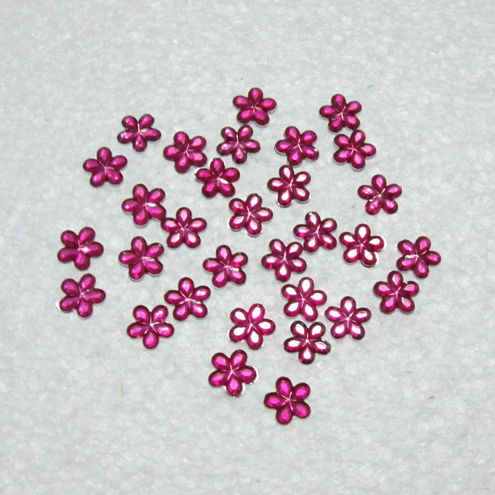 DIY 100 stks 10mm bloem Acryl plum blossom Plaksteen Plakboek Craft Bruiloft decoratie B01: Rose red