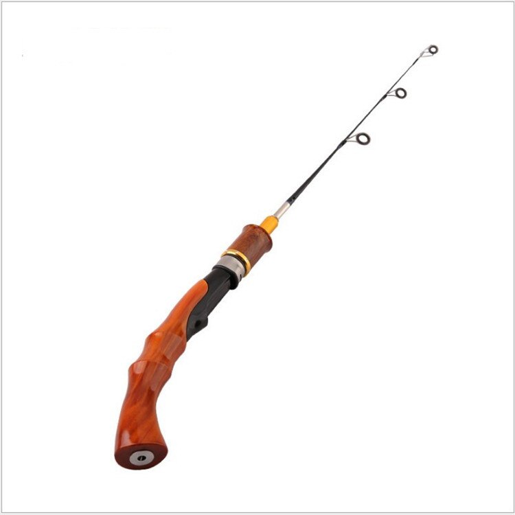 Ice Fishing Rod Portable Carbon Wooden Handle River Shrimp Carp Fishing Pole Winter Fish Tackle Ultra Light Rod