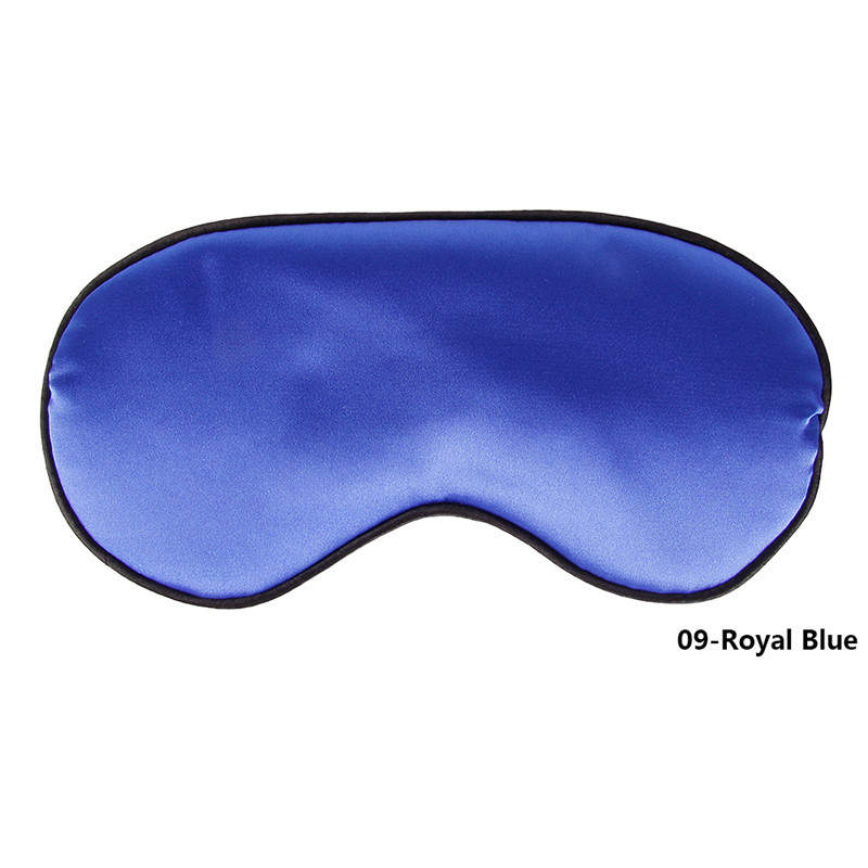 1Pcs Pure Zijde Sleep Rest Eye Mask Gewatteerde Shade Cover Travel Relax Aid Blinddoeken Eye Aid Blinder Zacht oogmasker: Royal Blue