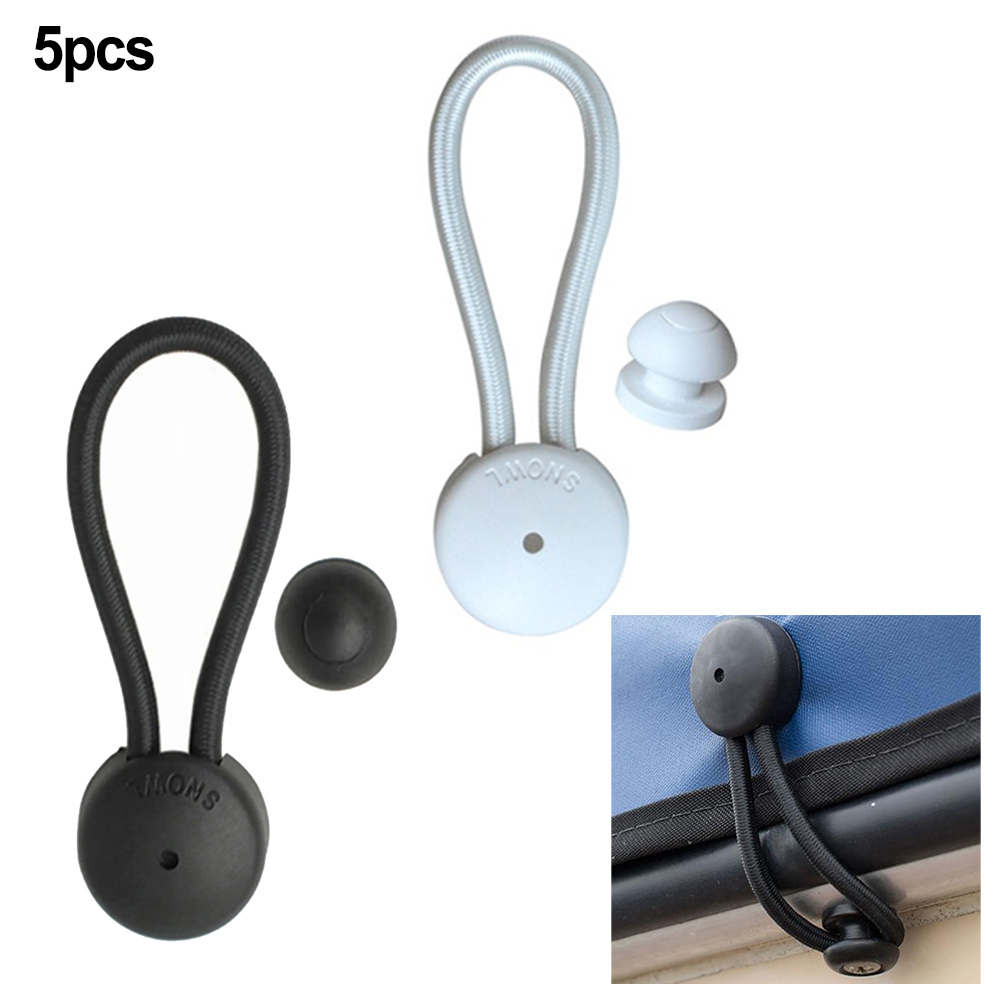 Sujetador de cordón de choque, Clip de cuerda elástica para acampar, longitud elástica, tienda, barco, yate, cubierta RV, remolques, peso con perilla