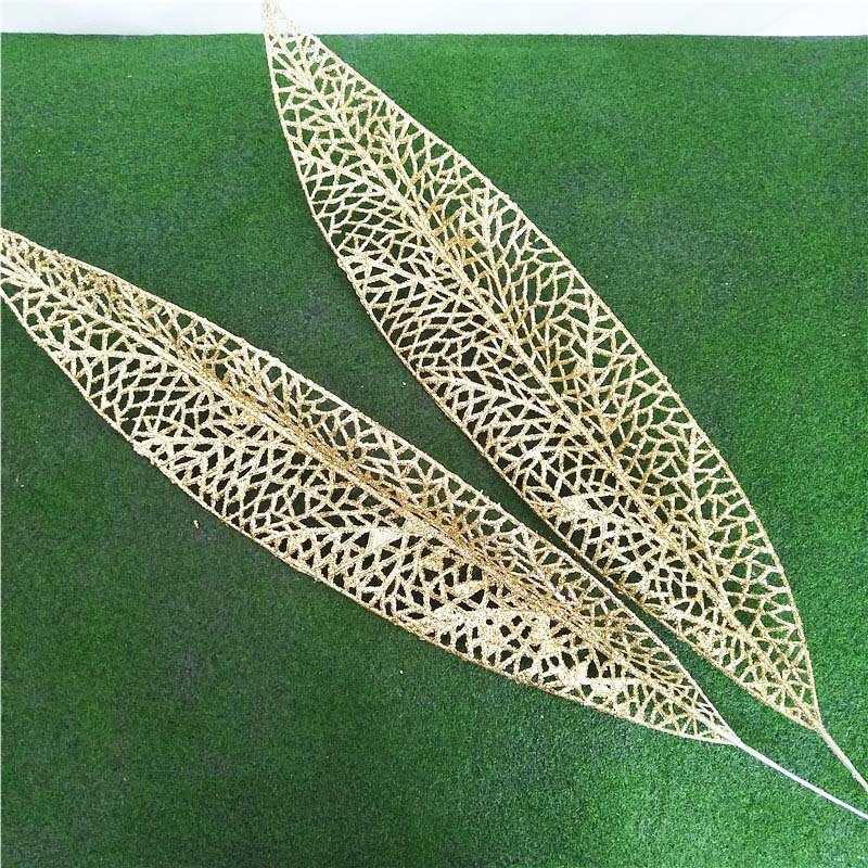 Julgran dekoration blad glitter ihåliga löv jul dekorativa blomma fest bröllop leveranser år