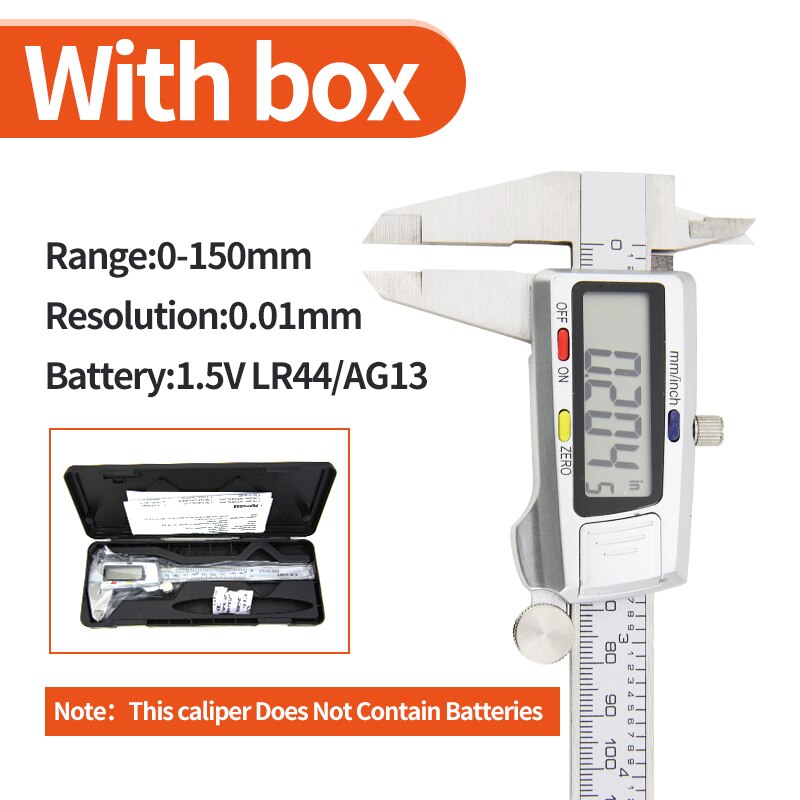 Digitale Schuifmaat Meten 150Mm 6Inch Lcd Elektronische Carbon Fiber Gauge Hoogte Meetinstrumenten Micrometer: Plasticcase caliper2