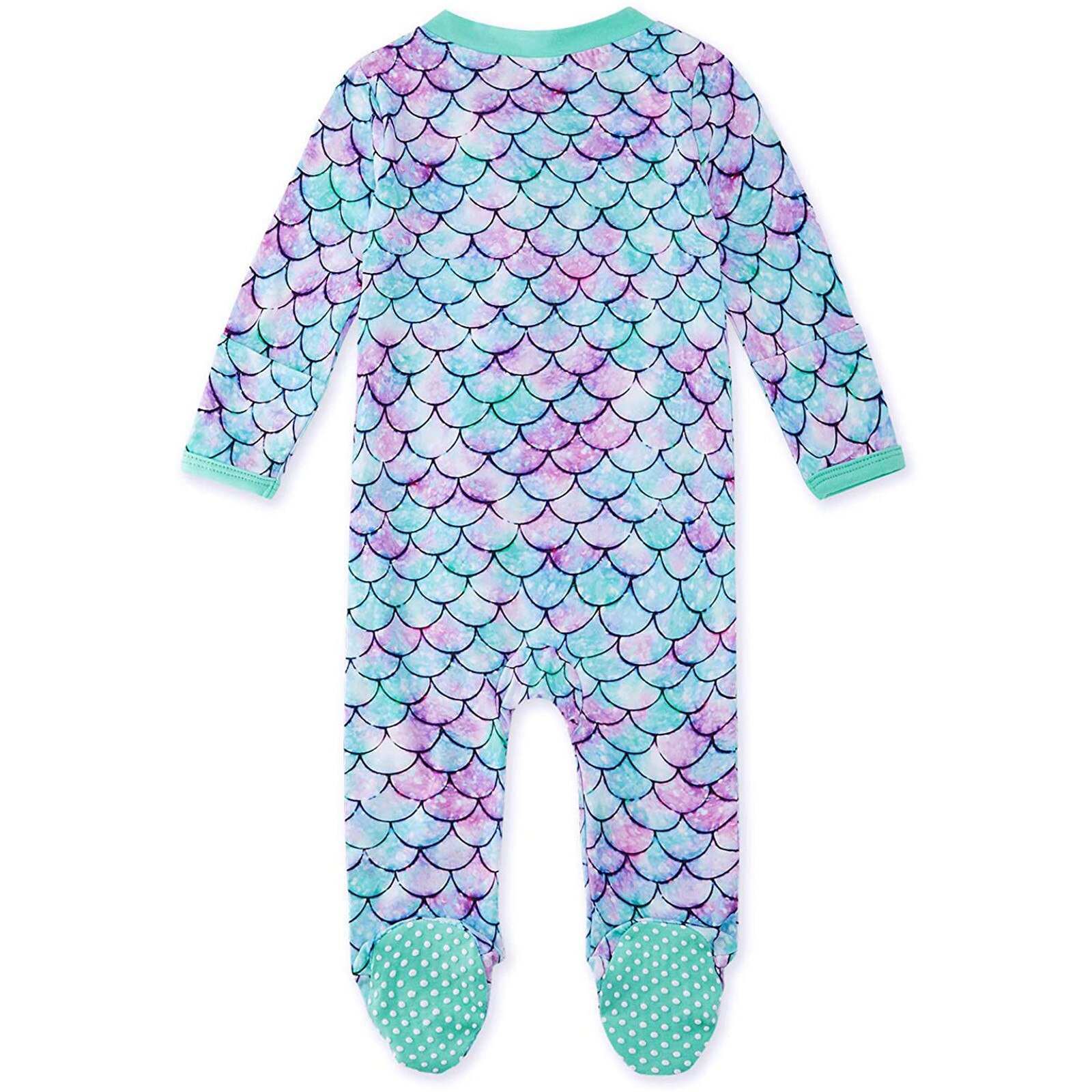 Roupa de dormir recém-nascido macacão infantil do bebê da menina do menino sereias impressão pijama sleeper zíper footed macacão vetement enfant fille