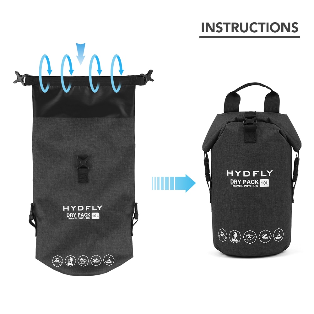 Sac à dos flottant de Trekking de rivière de sac sec imperméable extérieur de Sports nautiques de natation à la dérive 10L/15L/20L