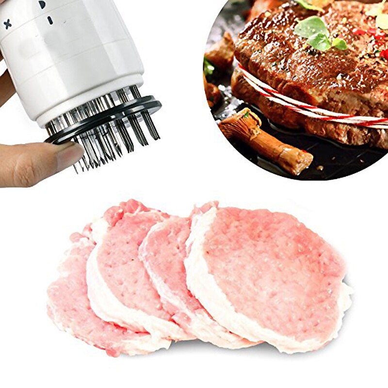 Multifunktion kødmørningsnål abs+rustfrit stål bøf kødinjektor marinade smagssprøjte køkken kødværktøj zxh