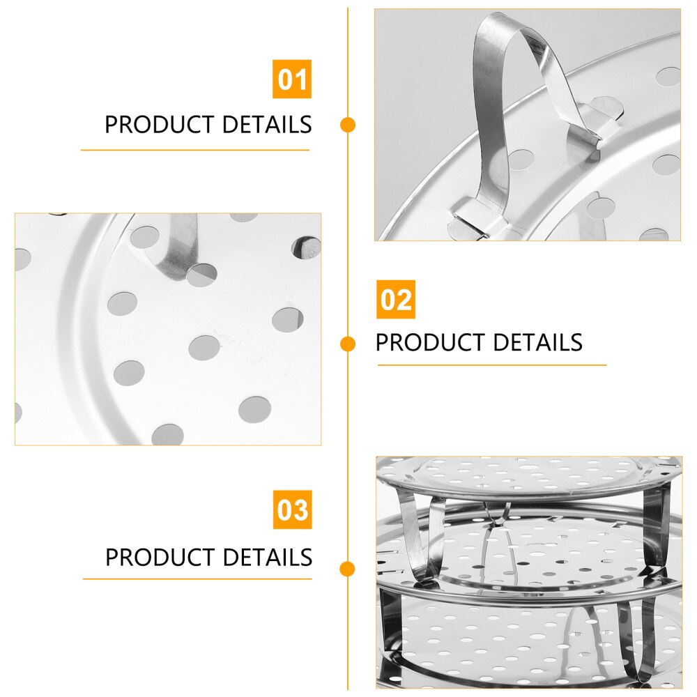 1 Set of Steam Plate Steamer Rack Steaming Dish Food Plate Cooker Rack