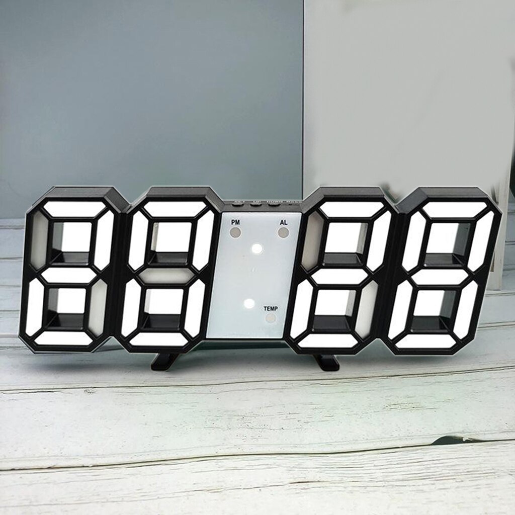 LED Wall Clock 12/24 Hour Display Date Time Desk Clock for Office Home Decor