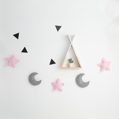 5 pièces étoiles tente corde suspendue chambre lit décoration pendentif nordique mur enfants chambre photographie jouet enfants noël accolade: Étoile rose