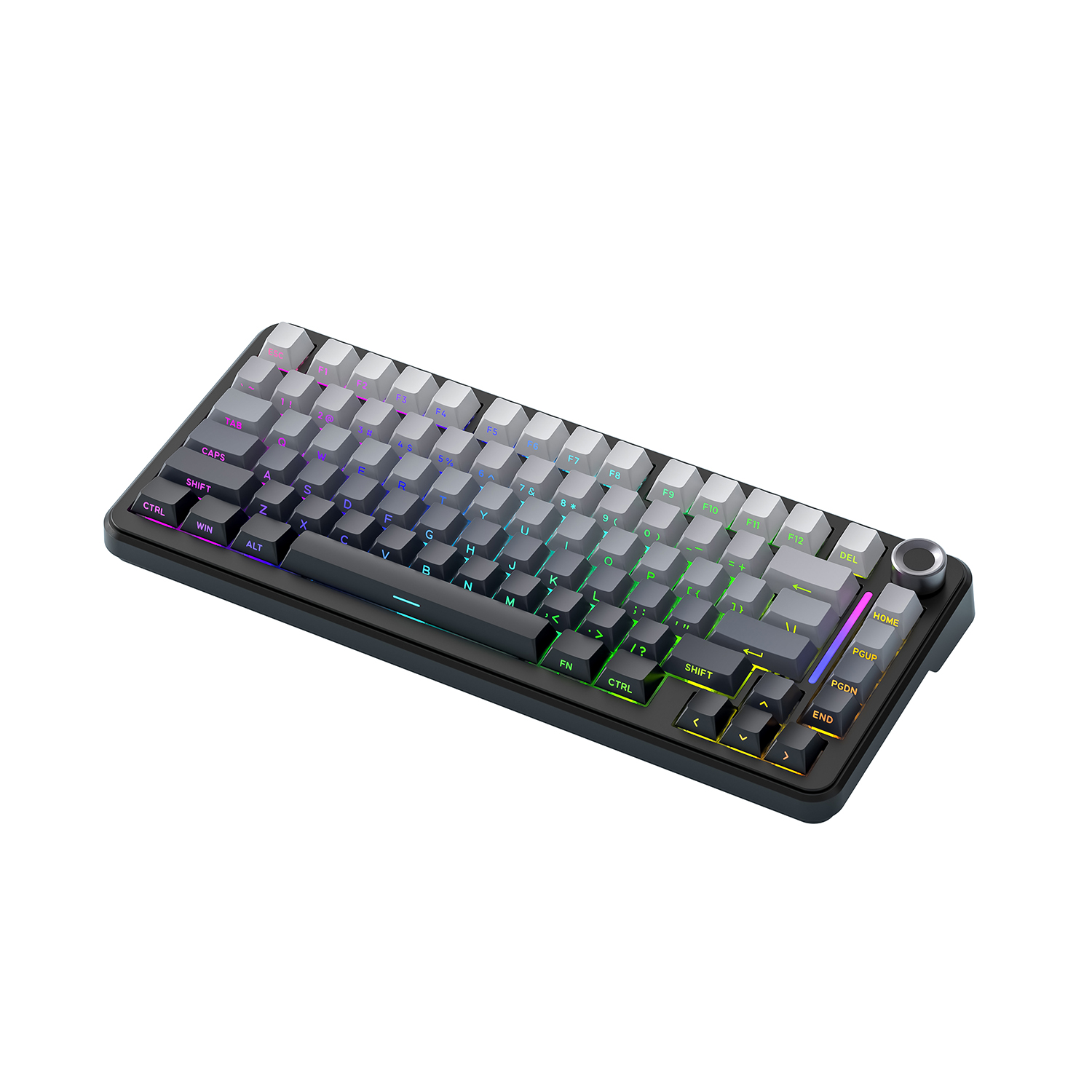 F75 - draadloze mechanische toetsenborden met verwisselbare toetsen, 75%  bluetooth-poorten met drie modi, /2.4g/ usb-c-poorten, rgb-achtergrondverlichting, montage met rubberen afdichting, , 4000 mah-batterij met lange levensduur.: Olijf