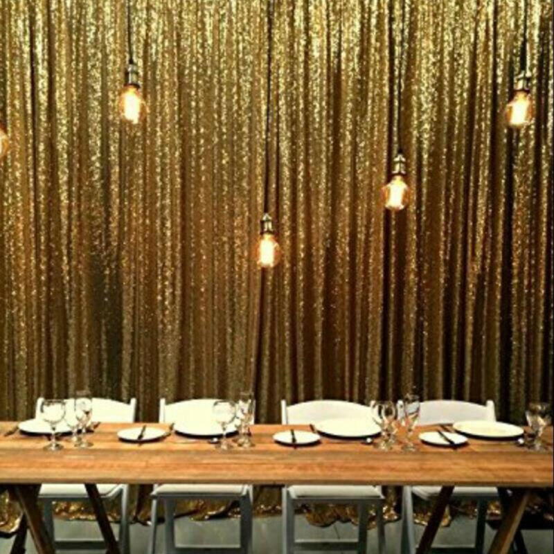 Lentejuelas telón de fondo cortinas brillo oro Tinsel Fringe Foil cortina cumpleaños boda decoración adultos decoración de aniversario