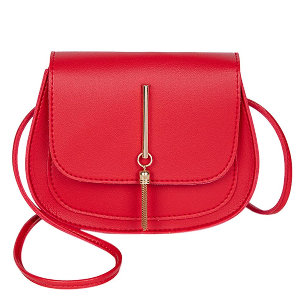 Borse a tracolla moda per donna 2022 nappa borsa a tracolla in pelle tinta unita stile semplice borsa a tracolla da donna bolso mujer: Red