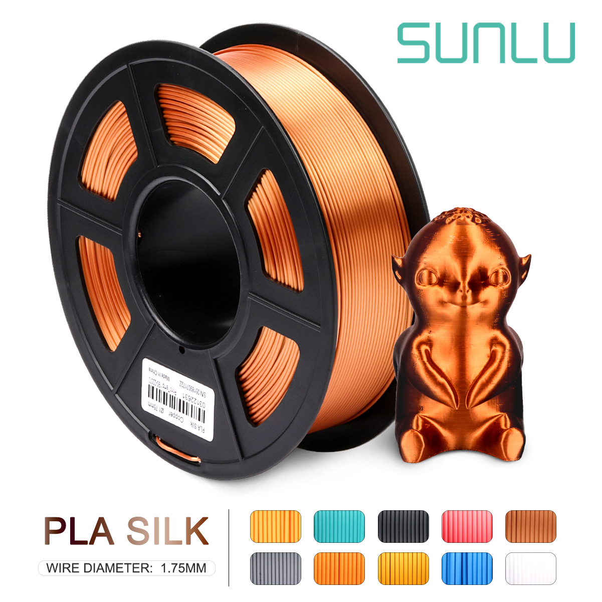 PLA Filament SEIDE Orange 1kg 2,2 £ 1,75mm Profi rolle 3D Drucker Filamet DIY für 3D druck füllt nach: HW-die Seide-RC-1KG