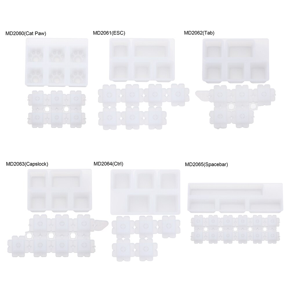 Mechanical Gaming Pet Paw Shap Key Cap Mold Computer Gamer Keycaps Crystal Silicone Molds UV Epoxy Resin Handmade Making Tools