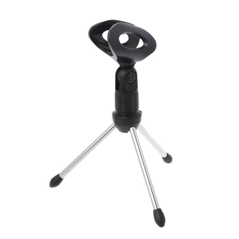 Folding Adjustable Desktop Handheld Mic Microphone Clip Holder Stand Tripod A-1