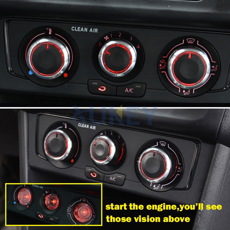 Ac varmer dash klimakontakt knapper knapper til vw fox 5z suran spacefox crossfox lupo knap volkswagen tilbehør bil styling