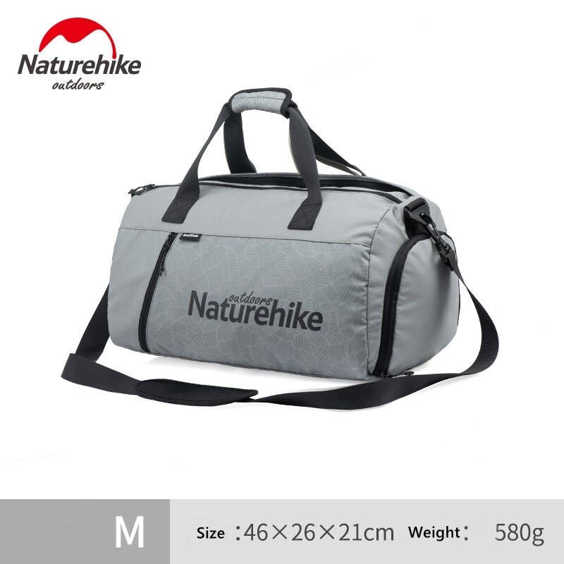 Naturehike sportspose tør-våd adskillelse vandtæt høj kapacitet unisex gym taske svømning opbevaringstaske udendørs camping rejsetaske: M grå