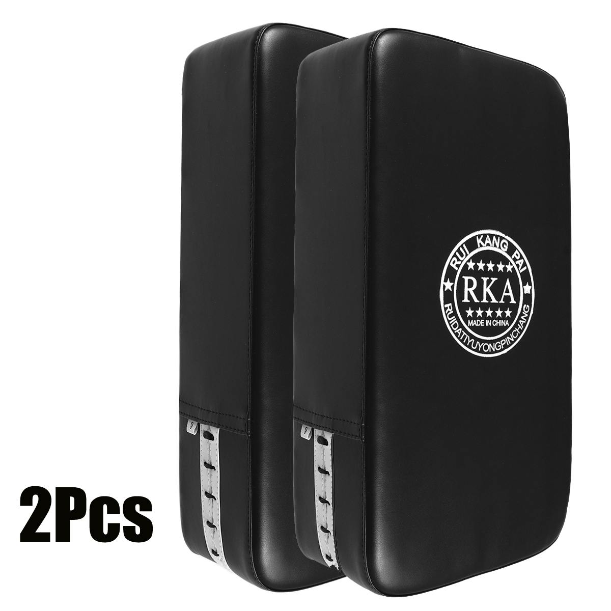 2pcs Punching Bag Boxing Pad Sand Bag Thickening Taekwondo MMA Hand Kicking Pad PU Leather Training Gear Muay Thai Foot Target: Type 1 2PCS BLACK