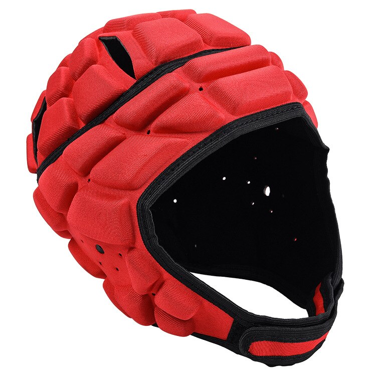 Rugby hjelm hovedbeskyttelse hovedbeklædning til fodbold scrum cap hovedbeskytter blød beskyttende hjelm til børn ungdoms snowboard hjelm: Rød