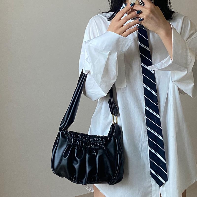 Cloud Small Shoulder Clutch Bag Female Women Leather Handbags Summer Fold OL Bolsas Feminina Sac A Main Purse The Pouch
