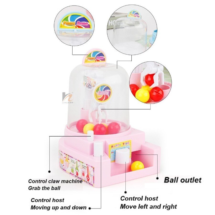 Plastic Ball Grabber Game Candy Handheld Machine Children Educational For Action Coordination Lightweight Recreational Machine