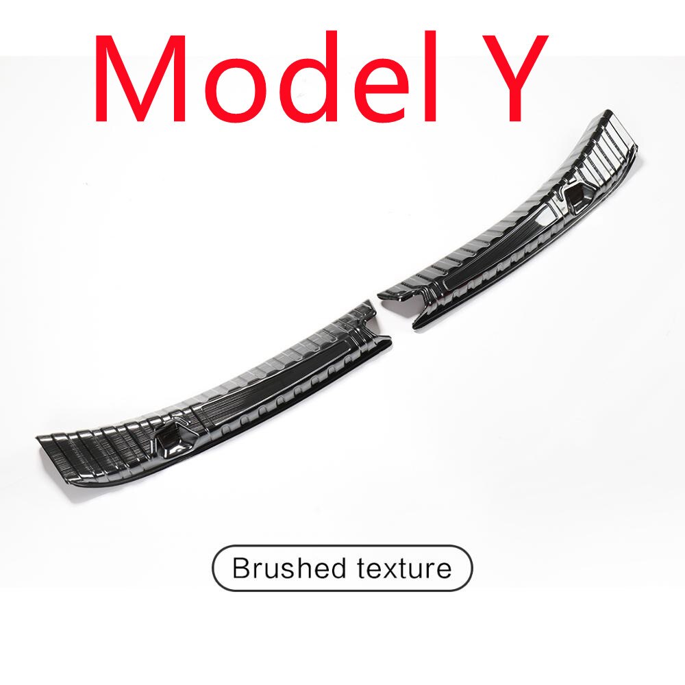 Stainless Steel Trunk Inner Guard for Tesla Model 3 Model Y 2022 Car Inner Rear Bumper Guard Plate Cover Trim Accessories: Model Y BLACK