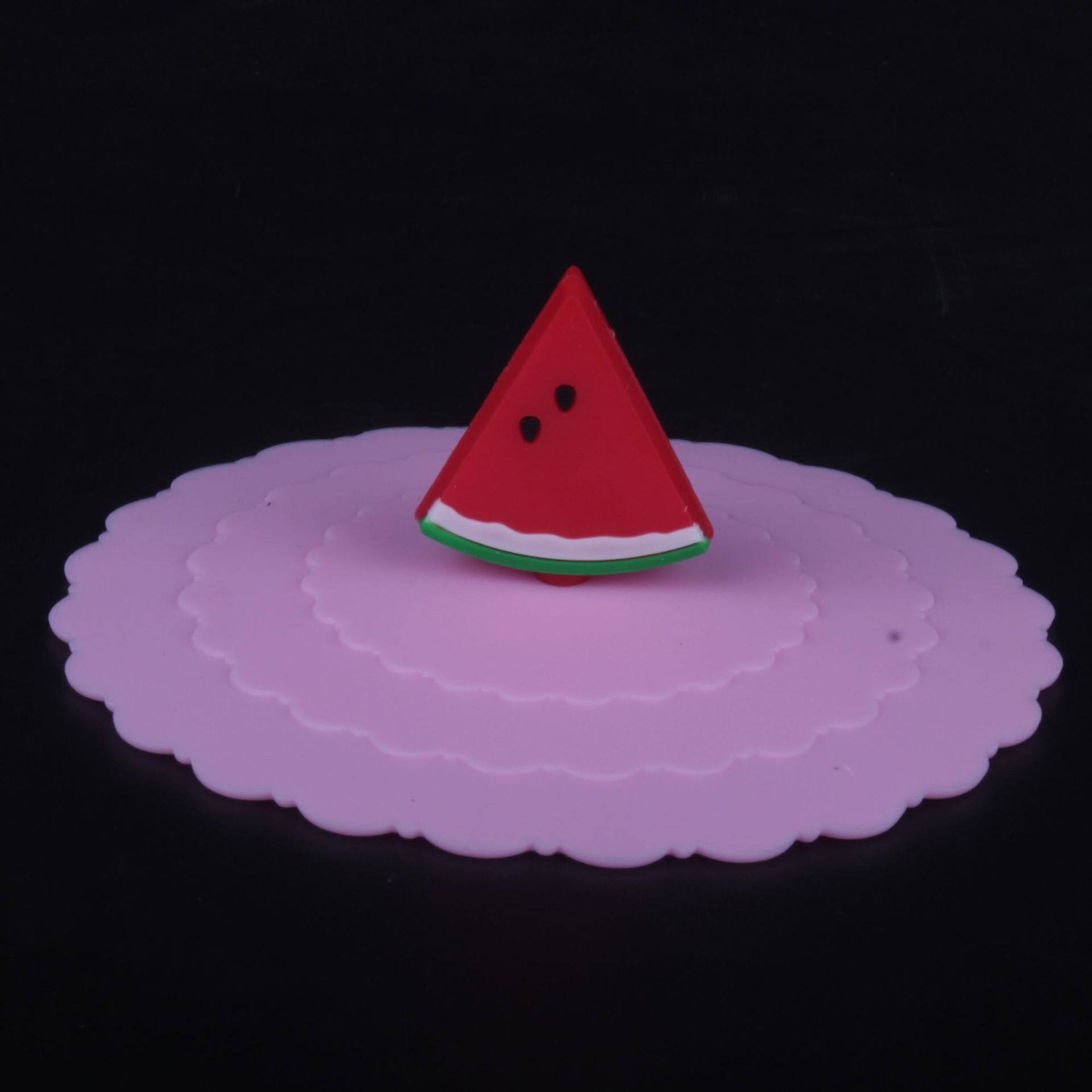 10CM Cute Cartoon Silicone Cup Cover Heat-resistant Leakproof Sealed Lids Tea Coffee Mugs Dustproof Suction Cap Home Supplies: Watermelon