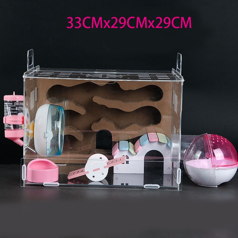 Transparent Hamster Cage Acrylic Large Hamster Guinea Pig Cage Labyrinth Villa Small Pet Nest Full Toys Set Hamster Accessories: 05