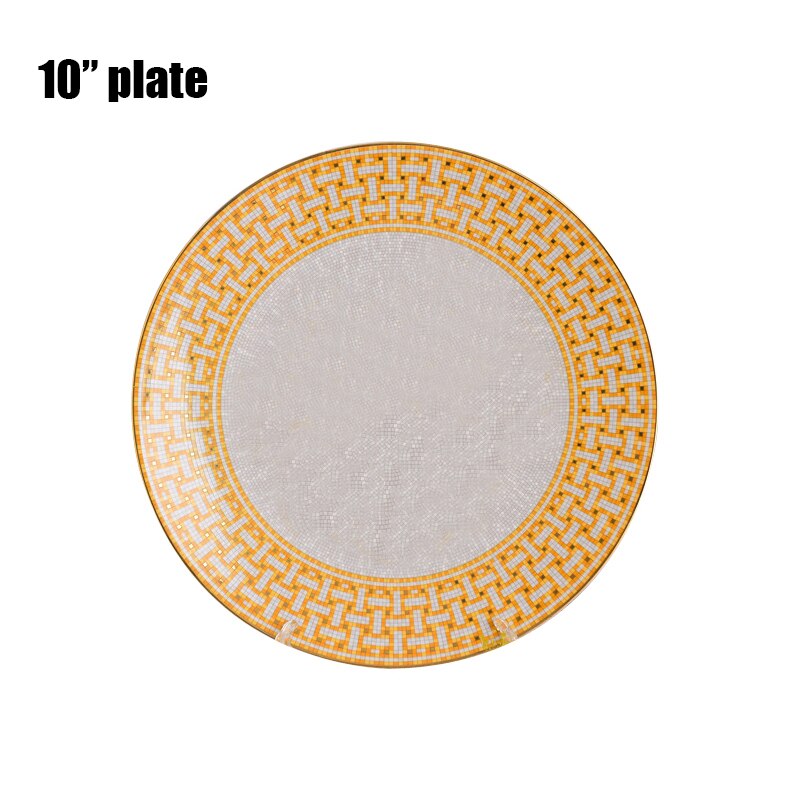 Elegante Keramik Abendessen Platten Geometrische aufbringen Keramik Gericht Ladegerät Platte Netz Geschirr Platte blau und weiß porzellan platte: 10