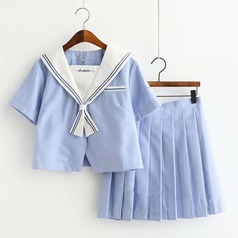 Uniformes japonais d&#39;automne , Costume de marin de la marine pour femmes, uniforme scolaire Kansai à manches longues pour filles: Short sleeve suit / XXL