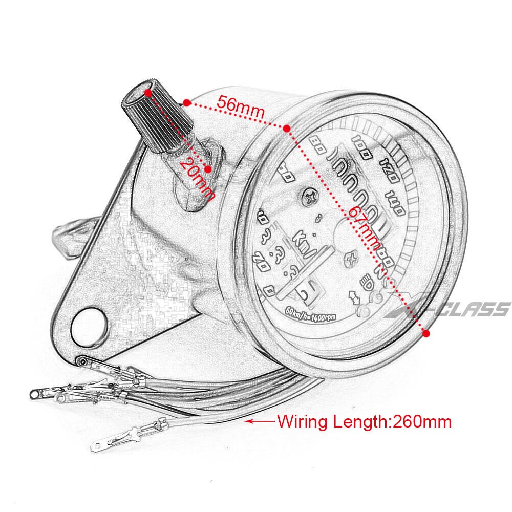 Universal Motorcycle Retro Speedometer with LED Indicator Odometer 12V Motorbike Dual Speed Meter for Harley Kawasaki Cafe Racer