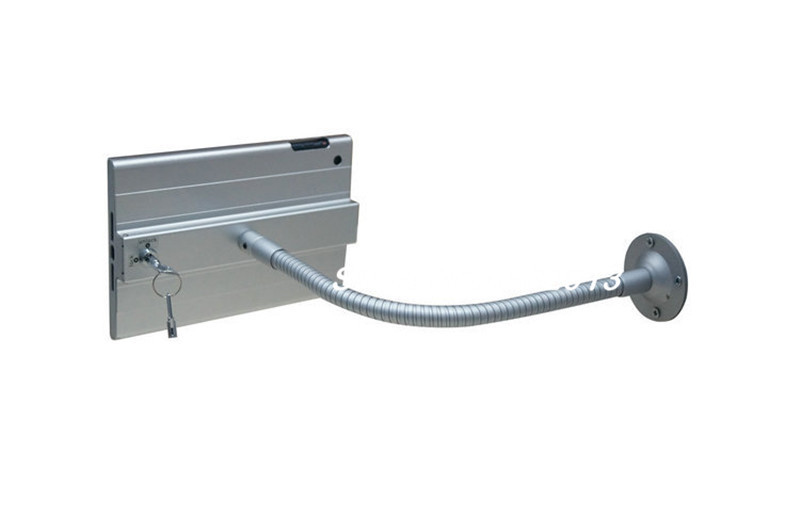 tablet pc display flexible gooseneck wall mount holder stand for iPad mini1 2 3 security safe locked metal box support arm