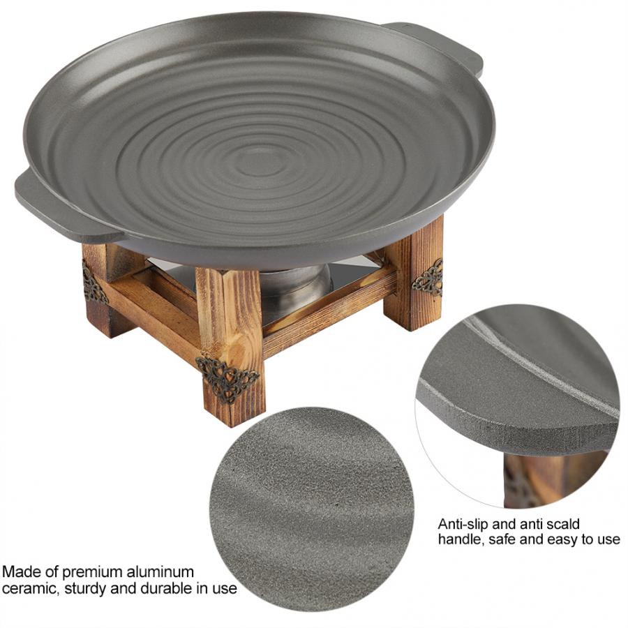 Alcoho Stove Non Stick Grill Plate Barbecue Skewers Chafing Dish Party Buffet Pan Cookware Outdoor Camping Tool