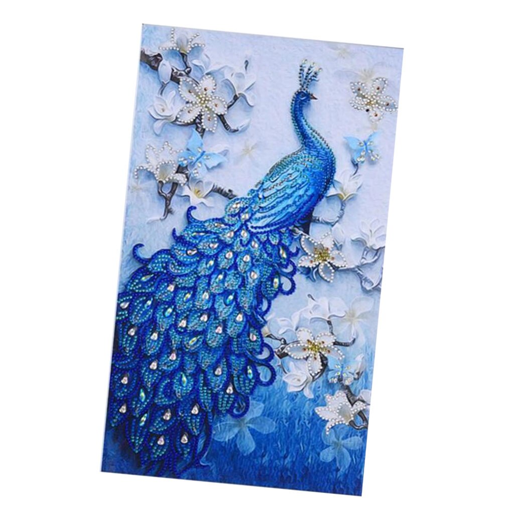 Peacock Shaped Diamond Painting By Numbers for Kids Children Cross Crafts Stitch Kits