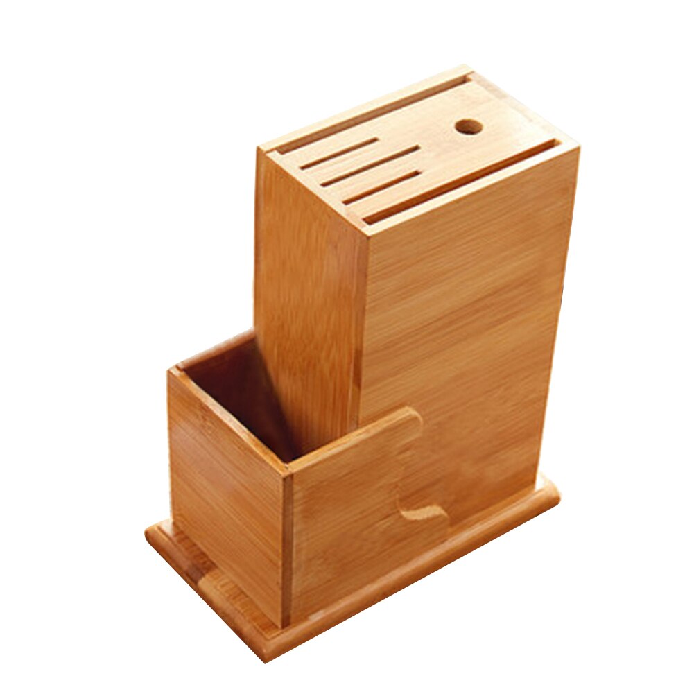 Organizer Slot Storage Rack Home Natural Scissor Tool Holder Chopsticks Spoon Kitchen Chopper Bamboo Wood Forks Block Stand