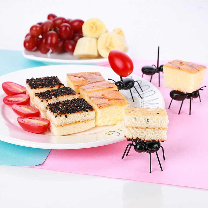 Juego de 12 unids/set de tenedor de fruta para hormigas, palillos de dientes decorativos para cocina, Bar, restaurante, comida, pastel, postre, vajilla, en casa