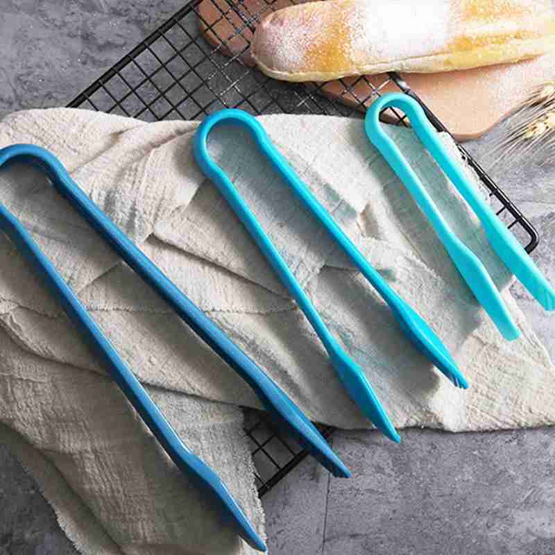 Juego de 3 pinzas de plástico para comida de grado alimenticio, utensilios para Buffet de ensaladas, pinzas para pasteles, pinzas para pan y cocina, barbacoa E3J1