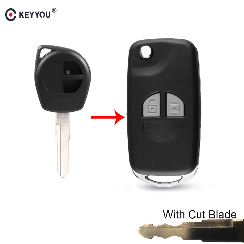 Keyyou Cut/Ongecensureerd Blade Voor Suzuki Swift Grage Vitara Alto 2 Knoppen Flip Folding Autosleutel Case Shell Upgrade