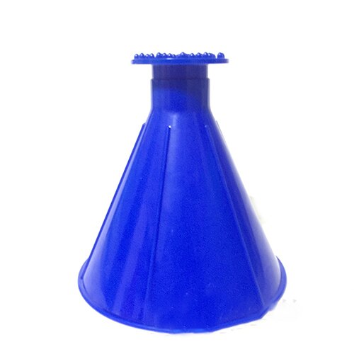 Magic Window Voorruit Auto Venster Ijskrabber Kegel Vormige Trechter Sneeuw Remover Tool Schrapen EEN Ronde Glazenwasser Glas Ruitenwisser: Blue