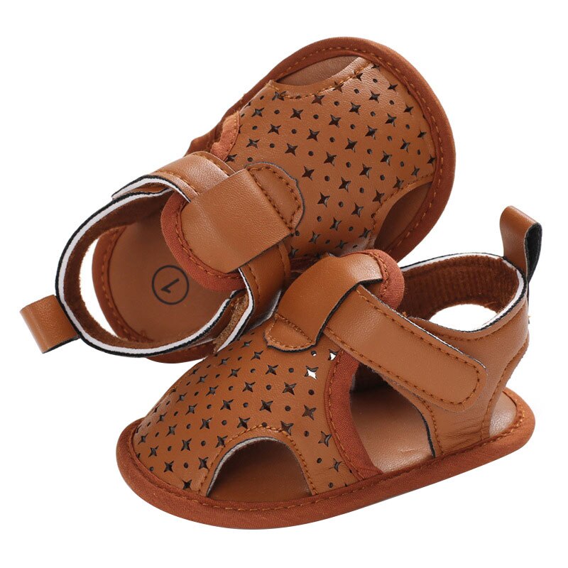 0-18M bebé chico niña Sandalias de flores Casual cuna zapatos primer caminador: D / 7-12 meses