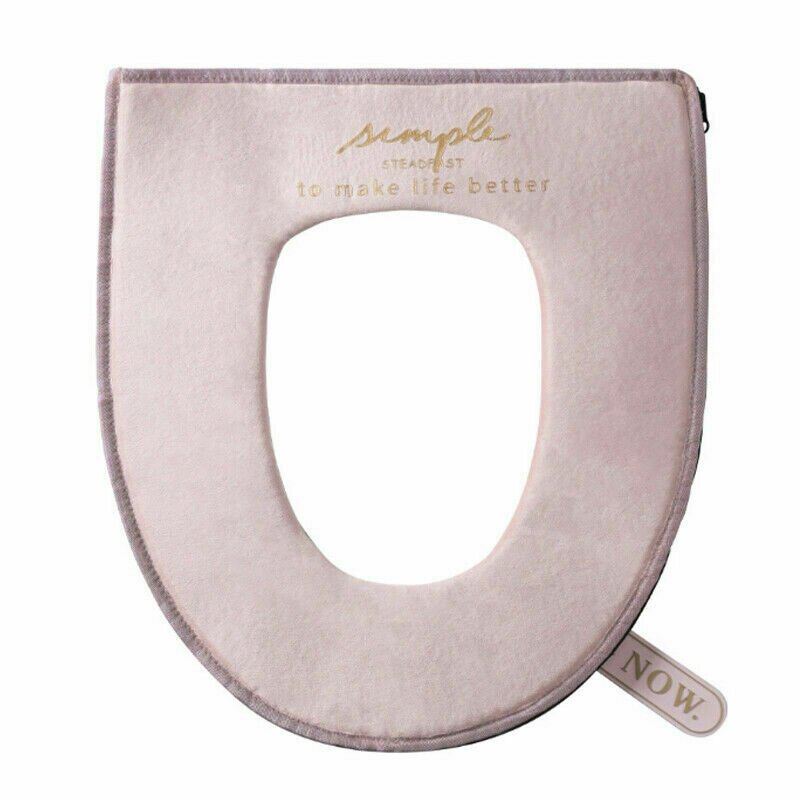 1Pc luksus sedes robić łazienki pokrowiec zmywalny ocieplacz na zimę aksamit drukowany mata toaletowa: Różowy