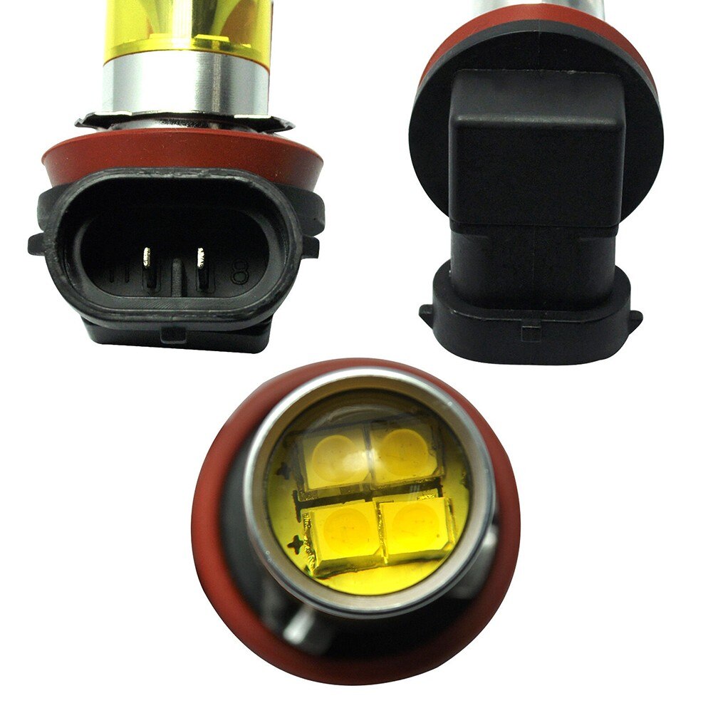 2x H11 H8 Led Gelb Nebel Glühbirnen 4300K 100W 1500LM Super Helle DRL 4300K Gelb H11 h8 LED Nebel DRL Licht