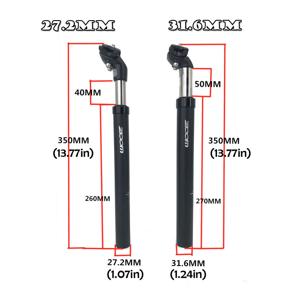 ZOOM Bike Sattelstütze MTB Schock Absorbieren Alu Berg Fahrrad Rohr Suspension Sitz post 27,2 28,6 30 30,1 30,8 30,4 30,9 31,6 33,9 MM