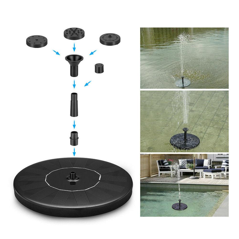 Newest Solar Fountain Pump Mini Solar Powered Bird Bath Fountain Pump for Pond Pool Garden Aquarium 1.8W #CW