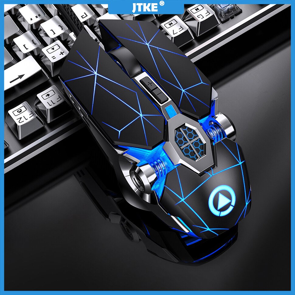 Souris de jeu Sans Fil Rechargeable Souris Silencieuse LED Rétroéclairé 2.4G USB 1600DPI Souris Optique Ergonomique Gamer Bureau Pour PC L