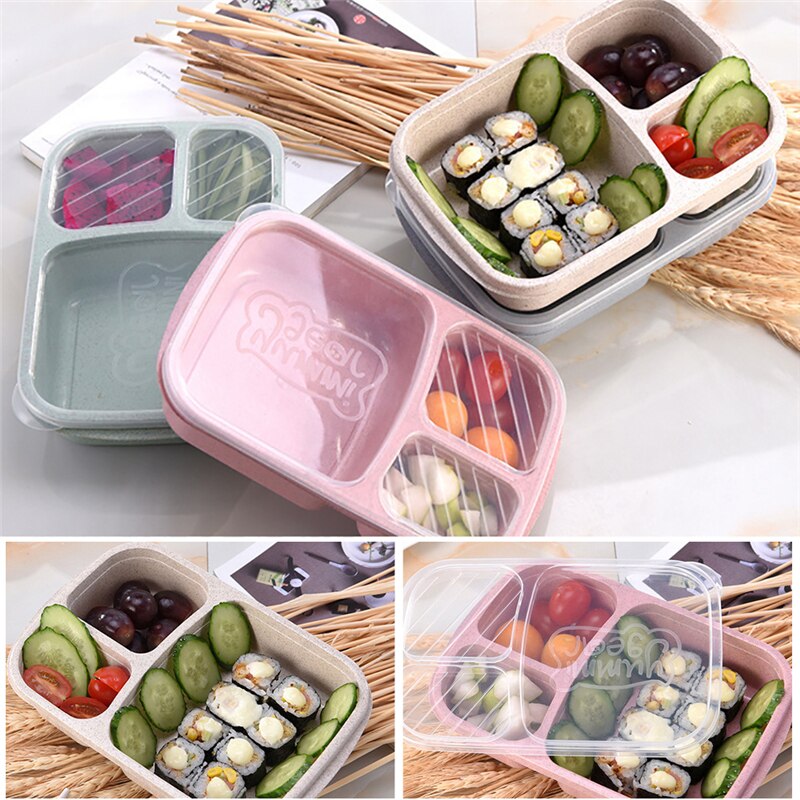 Vogvigo 1Pc Herbruikbare Tarwe Magnetron Picknick Sushi Fruit Opbergdozen Case Container Organizer Lunch Bento Box Voedsel Container