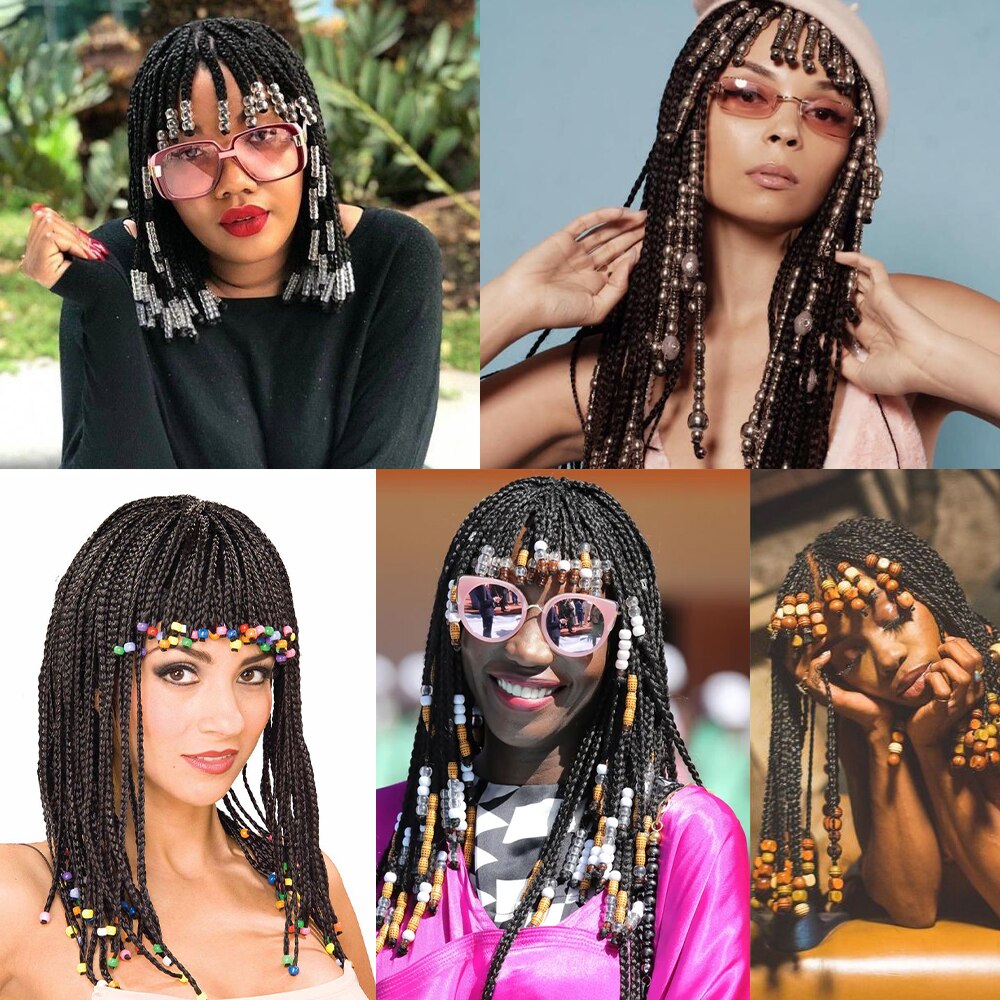 Cheveux Tressés synthétiques Boîte Tresse Perruques Pour Femmes Tresse Africaine Perruque Pas Cher Perruques Tressées Synthétiques Bob Perruque Perruques Tressées